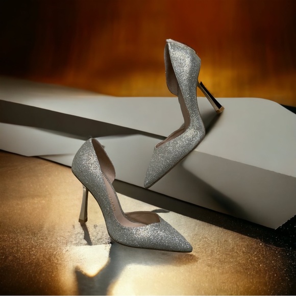 NIB Stuart Weitzman Glitter D’Orsay Pump Heels Size 10 $450 - Picture 1 of 3